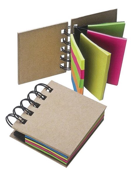 Μπλοκ σπιράλ με αυτοκόλ. χαρτάκια - σελιδοδείκτες 7x7.5εκ.