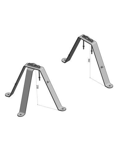 VIKAR Βάση τοίχου 21004 για στήριξη ιστού, ατσάλινη, 25cm, 2τμχ