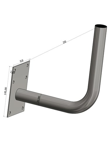 VIKAR Βάση τοίχου 22013, Φ33x250mm x2mm