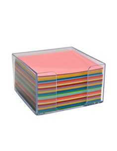 Κύβος πλαστικός διάφανος με χρωματιστά χαρτιά Υ5x9x9εκ.