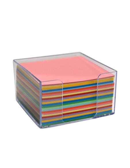 Κύβος πλαστικός διάφανος με χρωματιστά χαρτιά Υ5x9x9εκ.