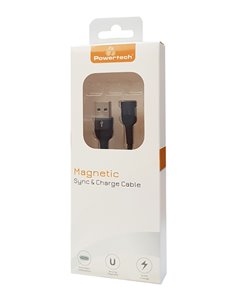 POWERTECH καλώδιο USB PT-757, μαγνητικό, 480Mbps, 1m, μαύρο