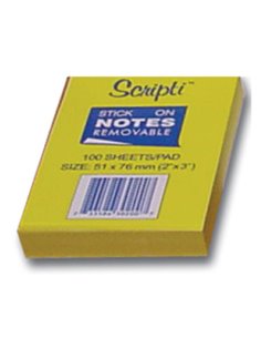 Αυτοκόλλητα χαρτάκια κίτρινα 7,6x5,1εκ. 100φ.