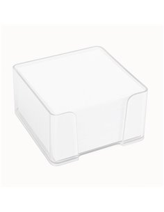 Κύβος πλαστικός διάφανος με λευκά χαρτιά Υ5x9x9εκ.