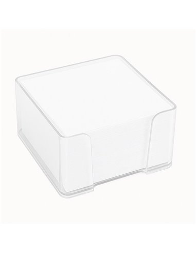 Κύβος πλαστικός διάφανος με λευκά χαρτιά Υ5x9x9εκ.
