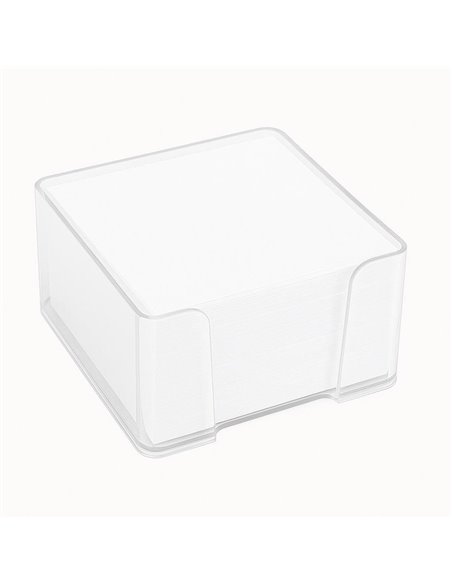 Κύβος πλαστικός διάφανος με λευκά χαρτιά Υ5x9x9εκ.