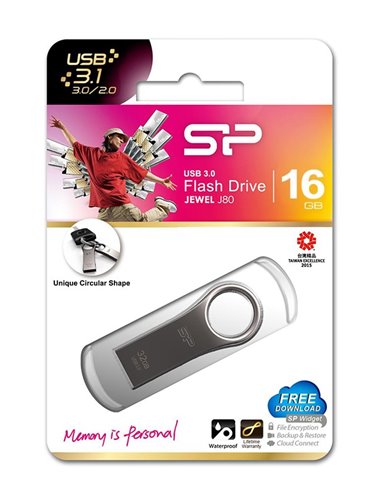 SILICON POWER USB Flash Drive Jewel 80, 16GB, USB 3.2, ασημί