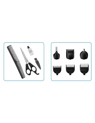 BRUNO Κουρευτική μηχανή 4 σε 1 BRN-0023, wet & dry, 6 εξαρτήματα, μαύρη