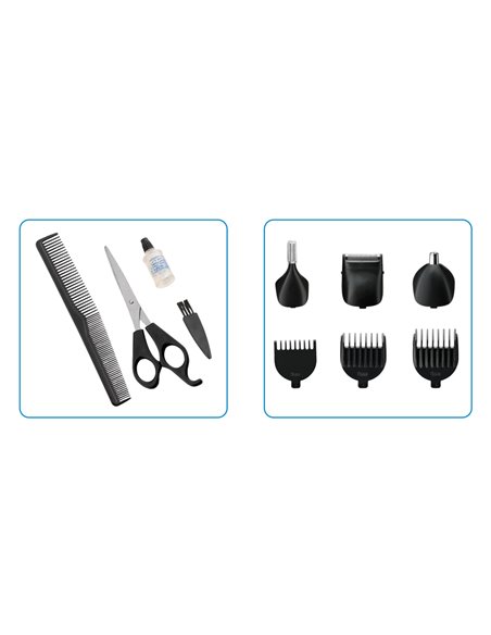 BRUNO Κουρευτική μηχανή 4 σε 1 BRN-0023, wet & dry, 6 εξαρτήματα, μαύρη