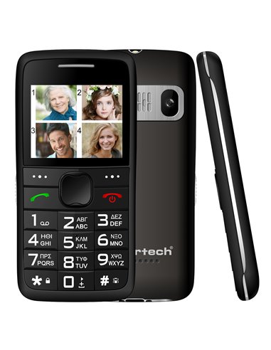 POWERTECH κινητό τηλέφωνο Sentry Eco V2 PTM-18, dual SIM, πλήκτρο SOS, μαύρο