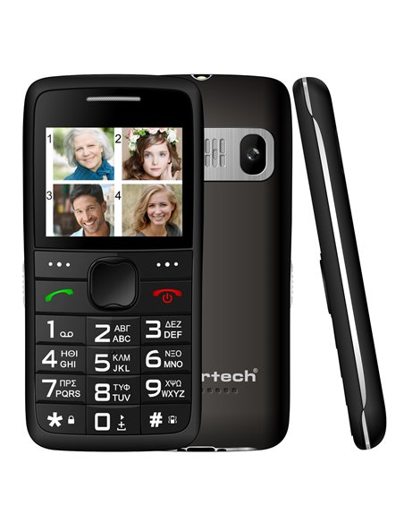 POWERTECH κινητό τηλέφωνο Sentry Eco V2 PTM-18, dual SIM, πλήκτρο SOS, μαύρο