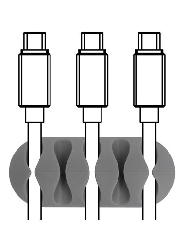 POWERTECH Οργανωτής καλωδίων σιλικόνης TIES-011, 5 καλωδίων, 6τμχ