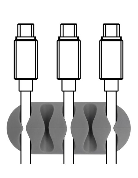 POWERTECH Οργανωτής καλωδίων σιλικόνης TIES-011, 5 καλωδίων, 6τμχ