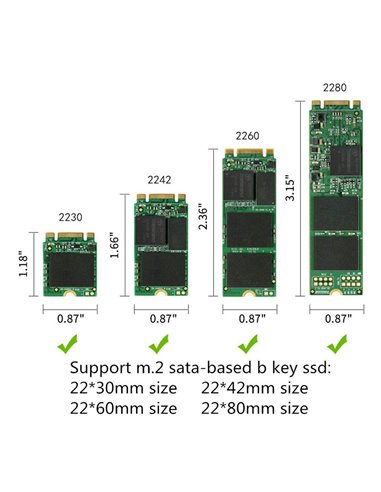POWERTECH Converter USB 3.0 σε M.2 SSD TOOL-0020, 2230/2242/2260/2280