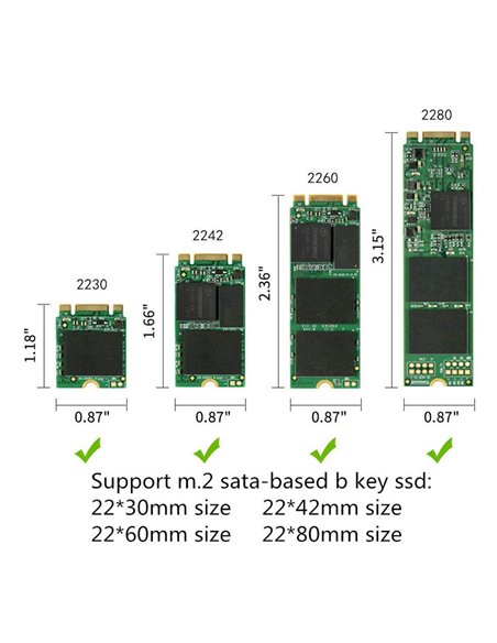 POWERTECH Converter USB 3.0 σε M.2 SSD TOOL-0020, 2230/2242/2260/2280