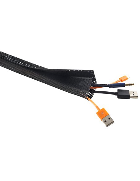 BRATECK πλέγμα καλωδίων τύπου Flex Wrap VS-85, 100x8.5cm, μαύρο