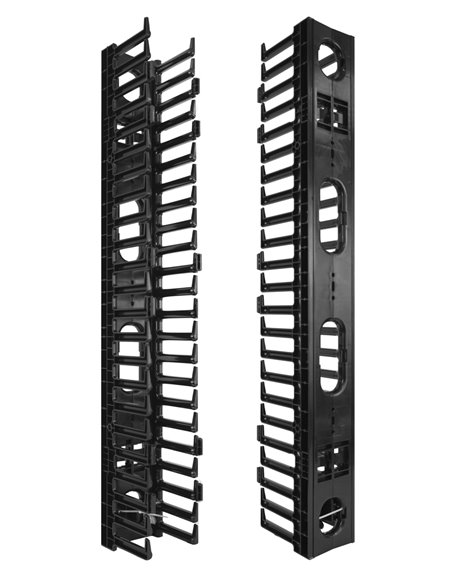 POWERTECH cable managment για rack NETW-0006, 23 θέσεων, πλαστικό, 2τμχ