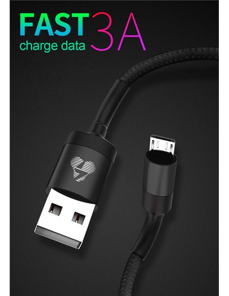 POWERTECH Καλώδιο USB σε Lightning eco round PTR-0082, copper, 1m, μαύρο