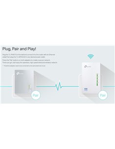 TP-LINK Wi-Fi AV600 Powerline Extender Kit TL-WPA4220, 300Mbps, Ver. 4.0