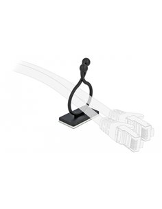 DELOCK Οργανωτής καλωδίων 60176 με αυτοκόλλητη βάση, μαύρο, 10τμχ