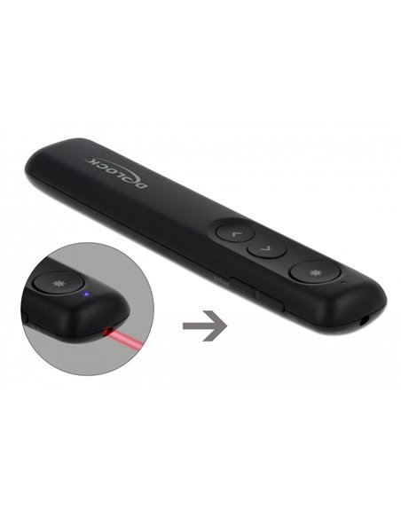 DELOCK Τηλεχειριστήριο παρουσιάσεων 64092 με laser, ασύρματο, έως 30m