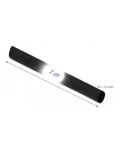 DELOCK Θερμοσυστελλόμενο μονωτικό για καλώδια 20659, 1mx12mm, 4:1 μαύρο