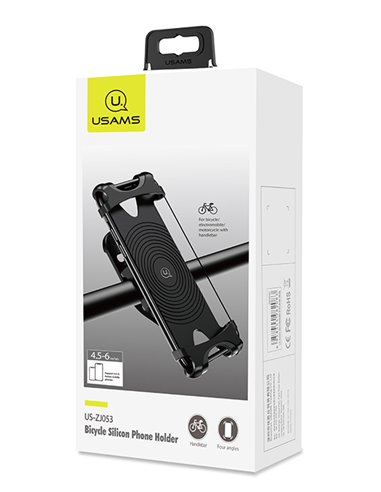USAMS βάση ποδηλάτου για smartphone US-ZJ053, λαστιχένια, μαύρη