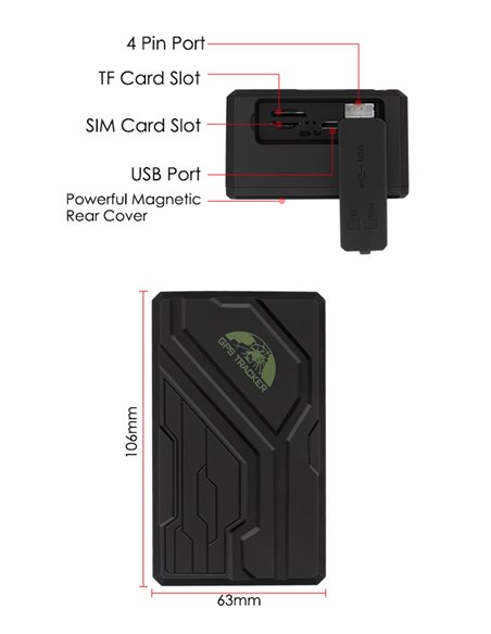 COBAN GPS Tracker Οχημάτων TK108B, GPS & GSM/GPRS, IP67, 10000mAh