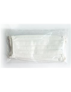 Μάσκα προστασίας βαμβακερή TMV-0033, επαναχρησιμοποιούμενη, λευκή, 3τμχ