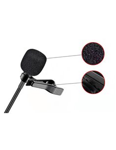 POWERTECH μικρόφωνο CAB-UC048 με ενσωματωμένο clip-on, USB-C, 1.5m μαύρο