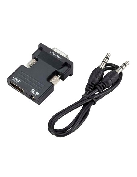 POWERTECH αντάπτορας HDMI σε VGA CAB-H120 με 3.5mm, μαύρος