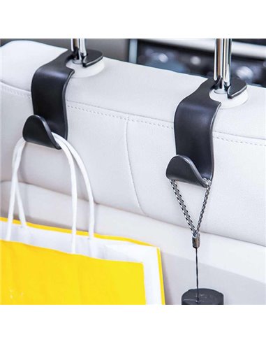 Κρεμάστρα αυτοκινήτου CAR-0007 για το προσκέφαλο, μαύρη, 2τμχ