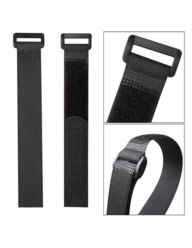 POWERTECH ιμάντας τύπου velcro TIES-025, 30x2cm, μαύρος, 10τμχ