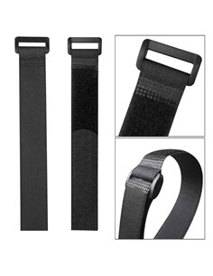 POWERTECH ιμάντας τύπου velcro TIES-027, 60x2cm, μαύρος, 10τμχ