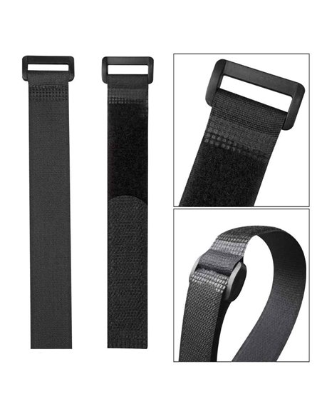 POWERTECH ιμάντας τύπου velcro TIES-027, 60x2cm, μαύρος, 10τμχ