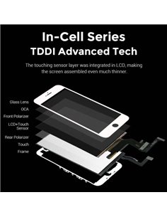 TW INCELL LCD για iPhone 7 Plus, camera-sensor ring, earmesh, μαύρη