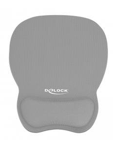 DELOCK Mousepad 12698 με στήριγμα καρπού, 245x206 mm, γκρι