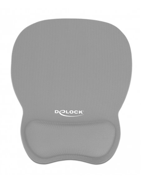 DELOCK Mousepad 12698 με στήριγμα καρπού, 245x206 mm, γκρι