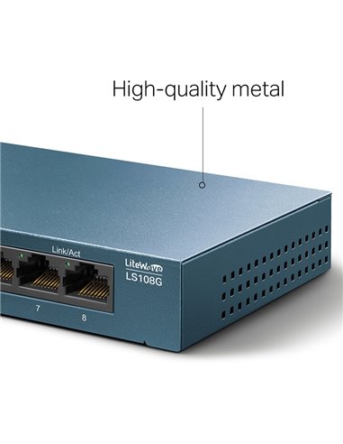 TP-LINK Desktop Switch LS108G, 8-port 10/100/1000Mbps, Ver. 1.0