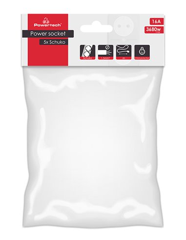POWERTECH πολύπριζο PT-871, 5x schuko, 16A, 3m, λευκό
