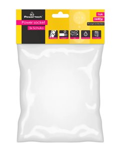 POWERTECH πολύπριζο ασφαλείας PT-882, 5x schuko, 16A, 3m, λευκό