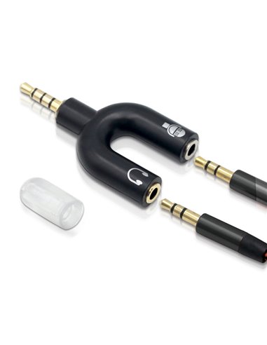 POWERTECH αντάπτορας 3.5mm σε 2x 3.5mm CAB-J043, μαύρο