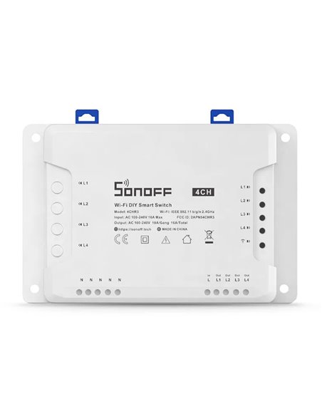 SONOFF Smart Διακόπτης WiFi 4CH R3, 4 θέσεων, 16A, λευκός