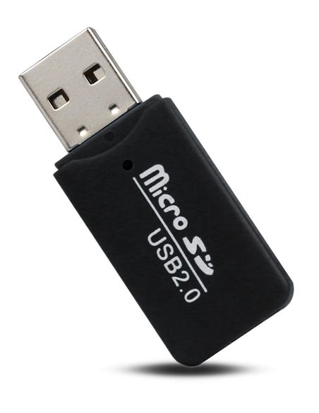 POWERTECH mini card reader PT-893, Micro SD card, μαύρος