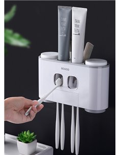 ECOCO Διανεμητής οδοντόκρεμας με βάσεις οδοντόβουρτσας και ποτήρια E1802