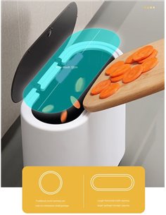 ECOCO κάδος απορριμμάτων E1906, εύκολο άνοιγμα, 10lt, λευκός