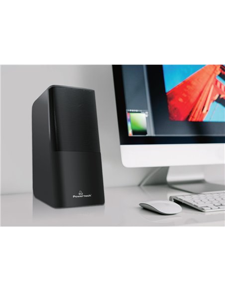 POWERTECH ηχεία Premium sound PT-847, 2x 3W, 3.5mm, μαύρα