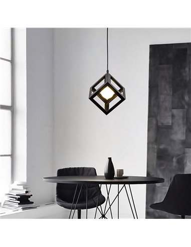 POWERTECH φωτιστικό οροφής HLL-0011, E27, 16x16x16cm, μεταλλικό, μαύρο