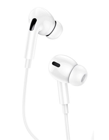 USAMS earphones με μικρόφωνο EP-41, Lightning, Φ10mm, 1.2m, λευκά