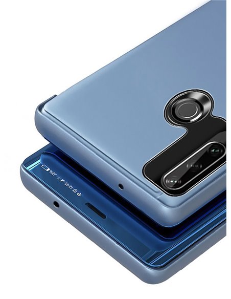 POWERTECH θήκη Clear view MOB-1518, Huawei Y6p, μπλε